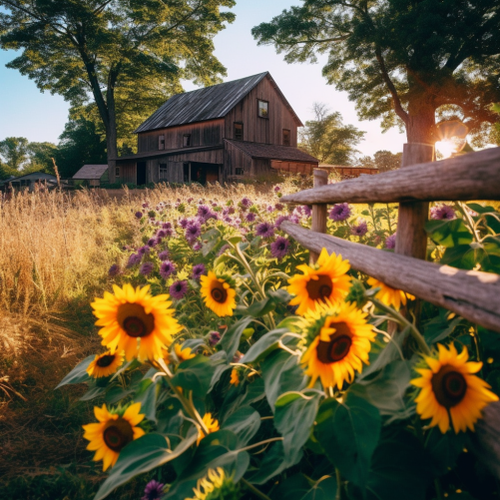 goddesswhite farm wooden fence sunflowers of different colorsfa 5e68cde0 8a41 4cc8 8ec3 5223c2d7fbe4.png