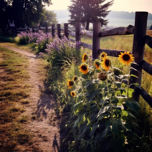 goddesswhite farm wooden fence sunflowers of different colorsfa 363b228a afb0 4f4d bbd6 2801e25e5cc2.png