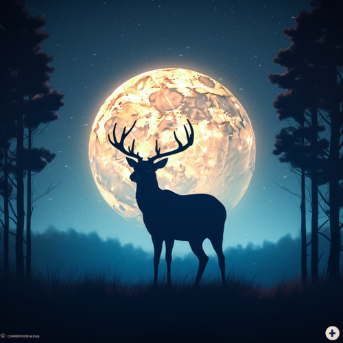 goddesswhite Create a beautiful scene of a majestic deer standi d8a70c34 ab35 4151 a45c 56df625b968a.png