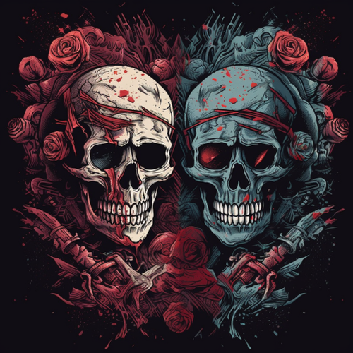 goddesswhite Create a graphic design featuring skulls with a ro 6c8595cb 7e0d 4024 9f4f 85740a818df5.png