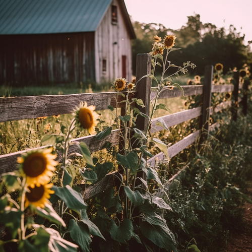 goddesswhite farm wooden fence sunflowers of different colorsfa 42665f9a c415 4078 9791 f9f4960c006e.png