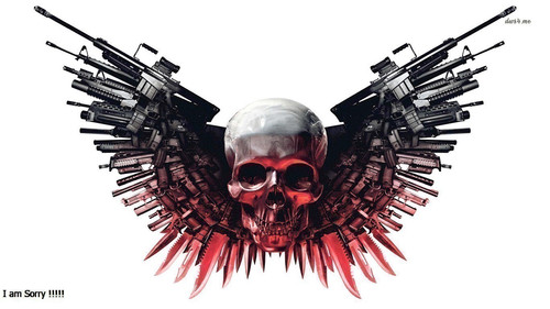 1180 skull with gunwings 1366x768 digital art wallpaper.jpg