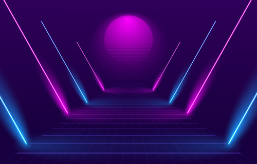 80s style path with neon lights free vector.jpg