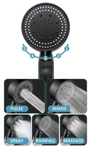 shower head water saving black 5 mode ad description 3.jpg