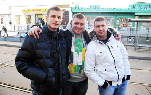 Velja Milojević, Miloš Adamović i Vlada Bisenić.jpg