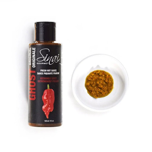 Our first extreme hot sauce, Ghost Original uses one of the world’s spiciest peppers for its incredible earthiness and lasting heat. Originally from the India where it is called Bhut Jolokia or Naga Jolokia, this pepper rates around 1,000,000 Scoville units and adds an earthy peaty flavour almost like a scotch or whiskey! More for information visit our website.
https://sinaigourmet.com/product/ghost-original/