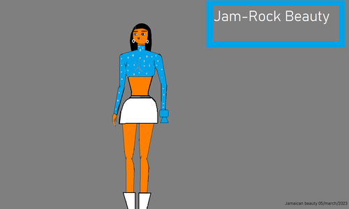 Jamaican girl in pink top and white skirt brown.png
