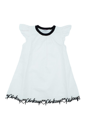 pinko up kids abito cotone bianco logato bimba b.jpg