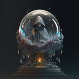 BillyMaze inside a glass orb a woman blindfolded in a grey hood 770b833d b832 4ba4 ad74 423f5686a386