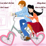 cute sweet cartoon couple love 1080P wallpaper