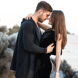 cute couple black clothing beach side iy 1024x768