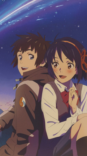 cute couple Mitsuha Miyamizu Taki Tachibana.jpg
