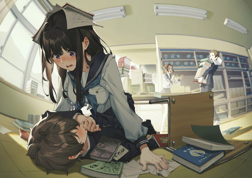 chitanda eru oreki houtarou classroom hyouka cute accident seifuku romance anime couple anime 50463.jpg