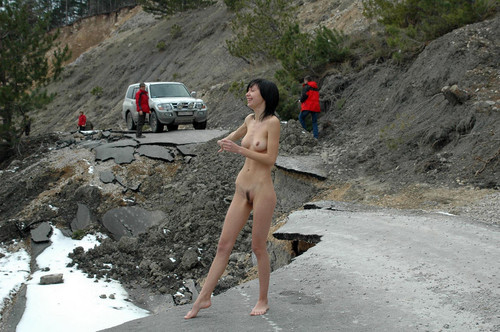 Skinny brunette at blockage in the mountain road 22.jpg