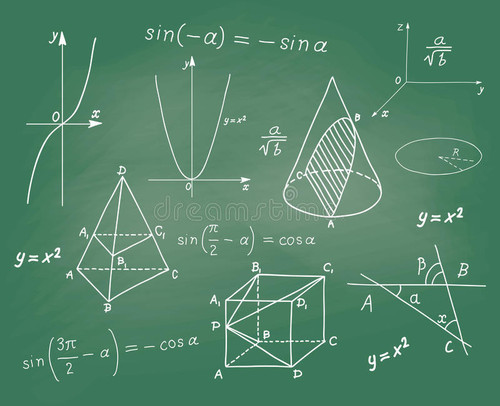 mathematics geometric shapes expressions sketches school board vector 83867200.jpg