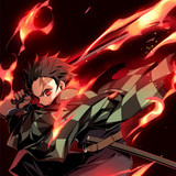 8. Background HP Anime Tanjiro
