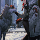 anime girl petting dog zh 720x1280