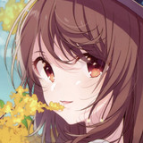 autumn tree branch anime girl cute