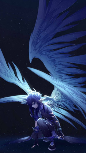 desktop wallpaper dark big wings angel fantasy anime 720x1280 girl or boy angel