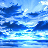 formed by the reflection of anime clouds and lights in blue hues wallpaper 720x1280 96077 184
