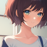 smiling blushes short hair anime girl jacket anime 53215 thumb