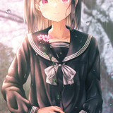 sad anime girl crying tears raining anime 49110