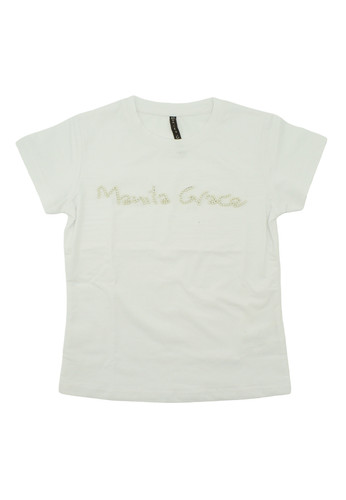 manila grace kids t shirt manica corta bianca logo perle bambina a.jpg