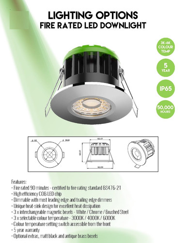 The IP65 downlights were created for use in damp environments. They are IP-rated to guard against dust infiltration and water jet spray. Bathrooms, showers, wet rooms, and even the outdoors are examples of wet spaces. The IP in IP65 refers to ingress protection. https://lightologist.co.uk/products/saxby-lighting-shieldeco-500-cct-ip65-5w-fire-rated-led-downlight-92751