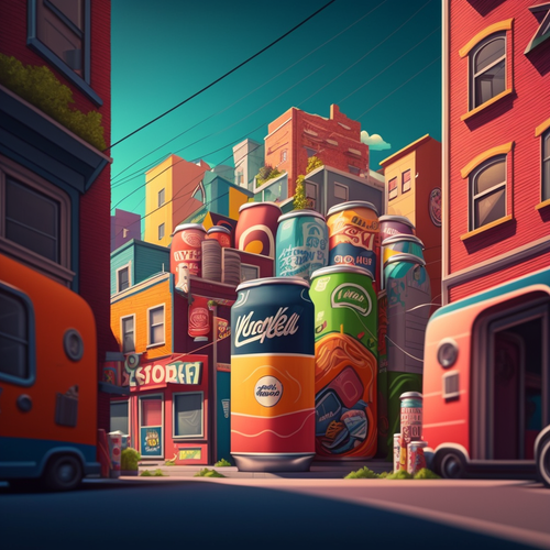 teddyburp A city filled with advertisement for soda cans illus c3ed64f8 360f 4302 8c14 7ae4d4b9b78d.png