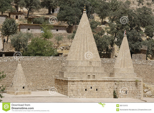 yazidi temple lalish kurdistan yezidi holy village situated north iraq iraqi 68115419.jpg