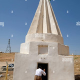 man in front of a yezidi temple near duhok northern iraq kurdistan KPCCHF