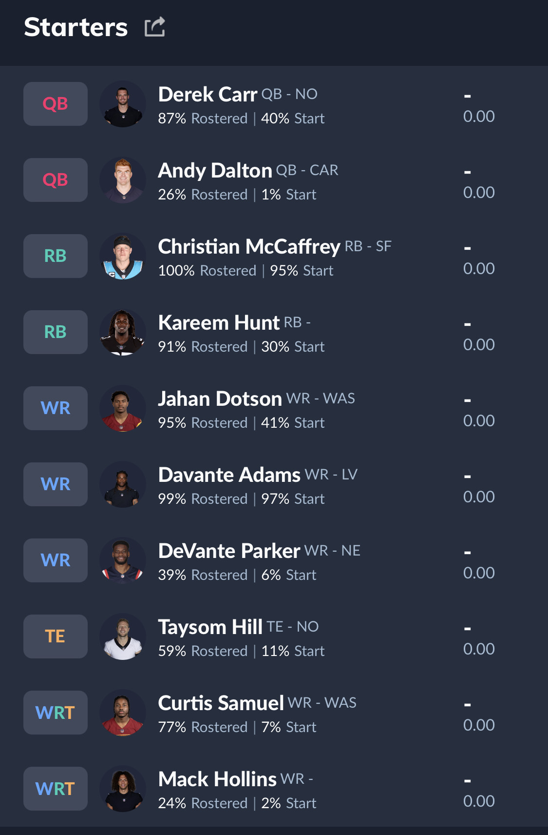 Sleeper (free) - 14 team, 2 QB, PPR, TEP, Devy (1 possibly 2 teams ...