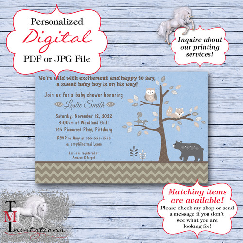 Woodland Forest Bear Tree Owl Fox Invite Digital.jpg