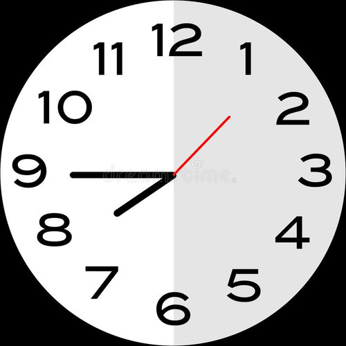 quarter to o clock analog icon fifteen minutes eight design use illustration flat 231929470.jpg
