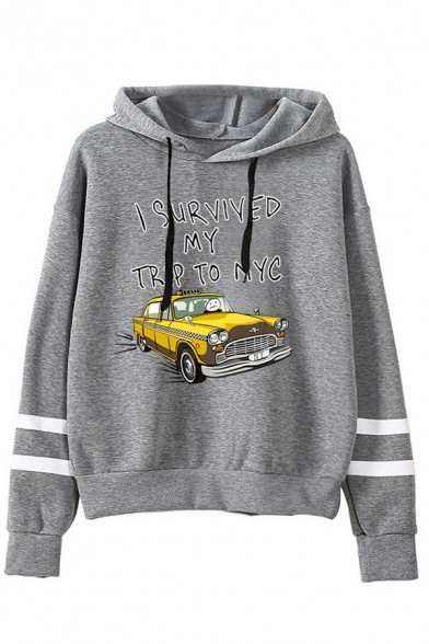 simple letter i survived my trip to nyc car striped print drawstring loose hoodie 1577421181260.jpg