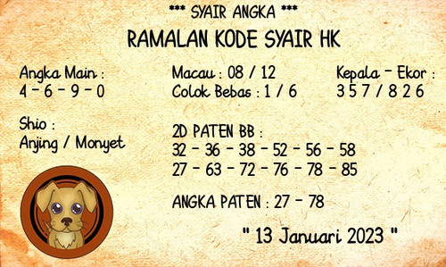 syair hk 13 januari 2023 12