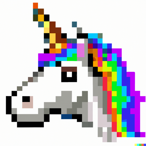 DALL·E 2023 01 10 11.48.09 pixelated unicorn head with rainbow streaming out of it's horn.png