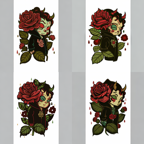 Lucky LA for print on the back of black hoddie with a cartoony b19f8102 5c85 4ff1 988f 42cccb7a2ef8.png