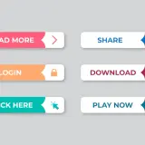 flat design cta button collection 23 2148947705