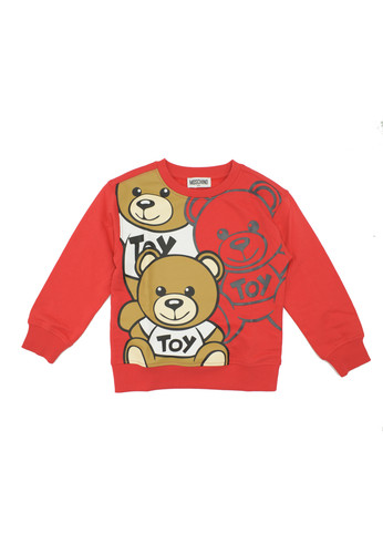moschino kids felpa rossa teddy bear duo bambino a.jpg