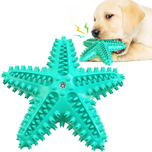 sea star shaped dog toothbrush with sound pet teeth grinding toy dog sound toy