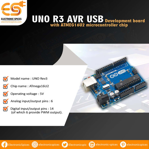 UNO R3 AVR USB Development board with ATMEG16U2 microcontroller chip.jpg