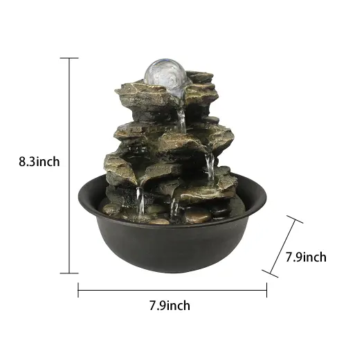 83inches rock cascading tabletop fountain with led light for home office bedroom relaxation