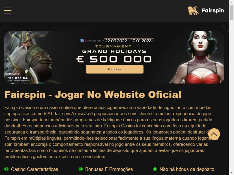  Posso ganhar dinheiro a sério no Fairspin Casino Portugal?