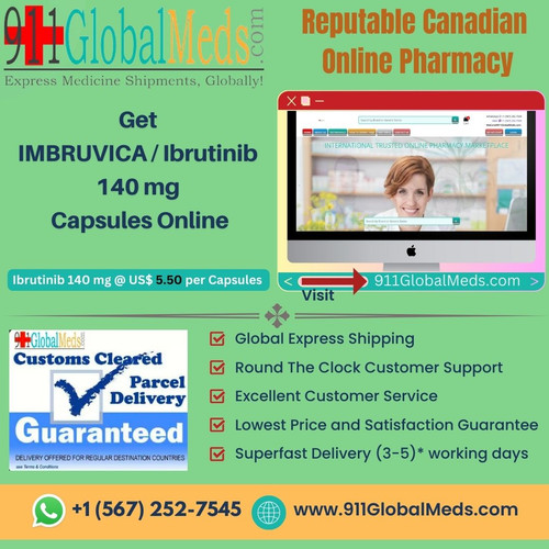 The price of imbruvica without insurance can vary significantly depending on the pharmacy, dosages, and locations. You can search the most trusted international online pharmacy like 911GlobalMeds.com to find The guaranteed lowest price of Ibrutinib / Imbruvica of 140 mg @ $5.50 per Capsules online Source: - https://www.911globalmeds.com/buy-ibrutinib-imbruvica-online      

Find Other medications information like –

Ferric carboxymaltose injectafer @ https://www.911globalmeds.com/buy-ferric-carboxymaltose-injectafer-online