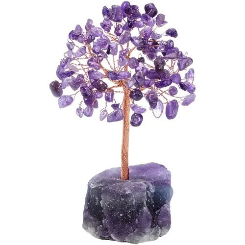 1pc natural crystal tree crystal hair ore fluorite base rich tree chakra amethyst powder crystal orn.webp