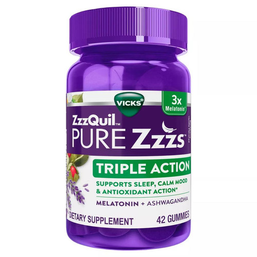 ZzzQuil PURE Zzzs Triple Action Gummy Melatonin Sleep Aid 42 Count (Pack of 2) 2.jpg