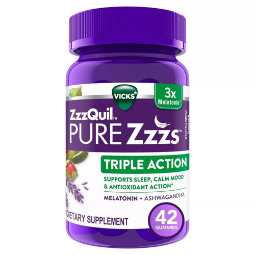 ZzzQuil PURE Zzzs Triple Action Gummy Melatonin Sleep Aid 42 Count (Pack of 2) 3.jpg