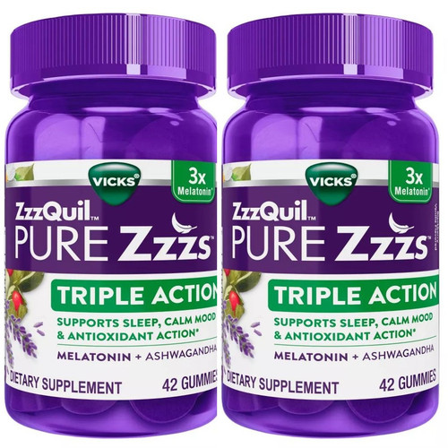 ZzzQuil PURE Zzzs Triple Action Gummy Melatonin Sleep Aid 42 Count (Pack of 2) 1.jpg