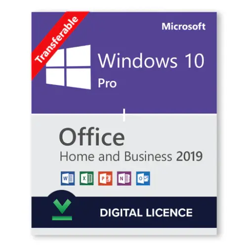 Windows 10 Pro 32bit 64bit and Microsoft Office 2019 Home and Business bundle download transferable .webp